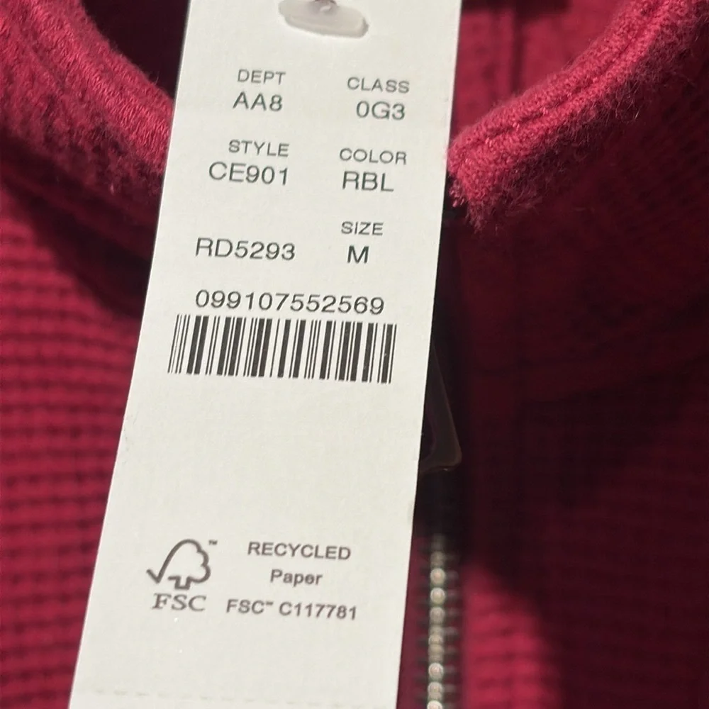 J Crew Brushed Waffle Knit Half Zip Pullover M